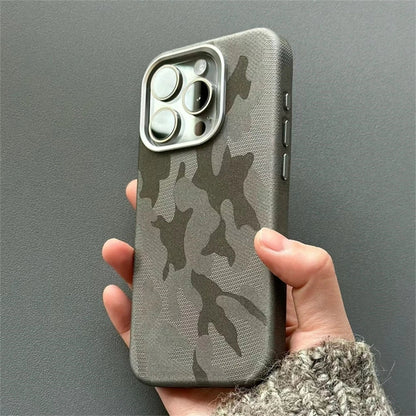 Stoßfeste Camouflage-Lederhülle für iPhone