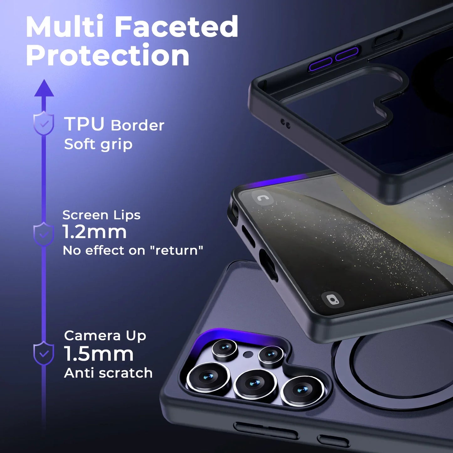 Magnetische Hülle mit 360°-Standfuß für Galaxy S25 Ultra