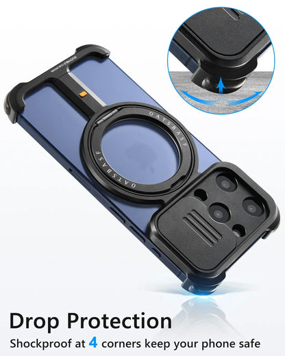 Stoßfeste magnetische Hülle mit Standfuß für die iPhone-Serie
