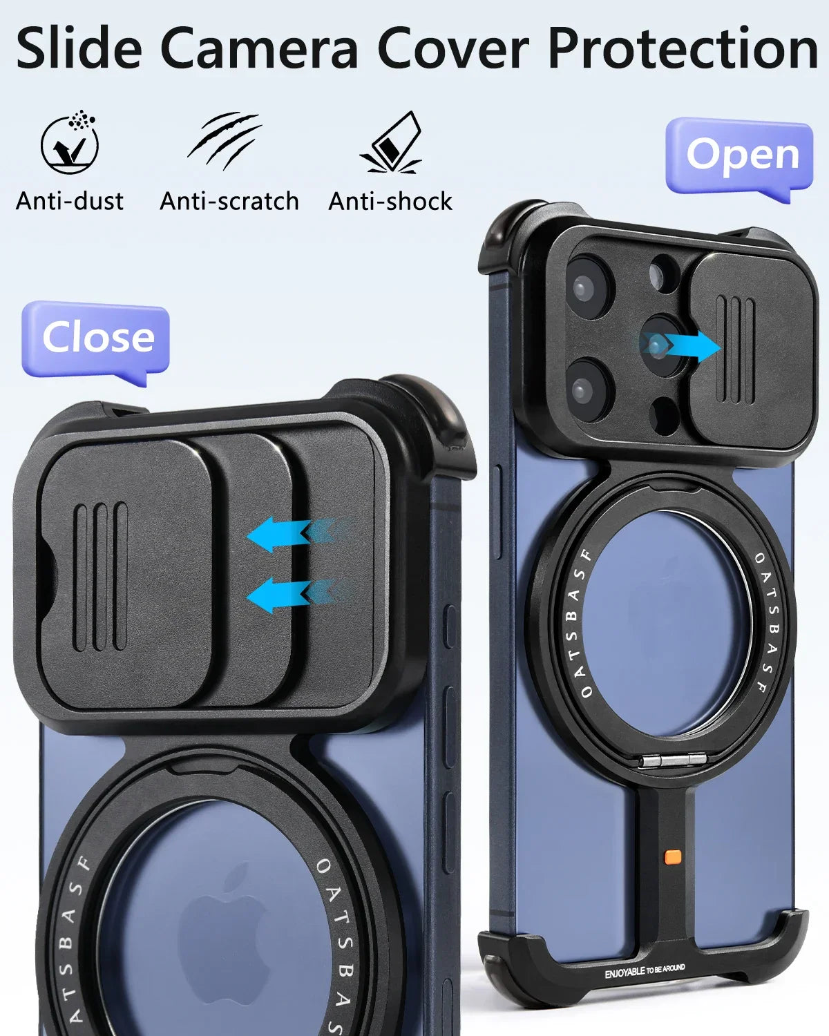 Stoßfeste magnetische Hülle mit Standfuß für die iPhone-Serie