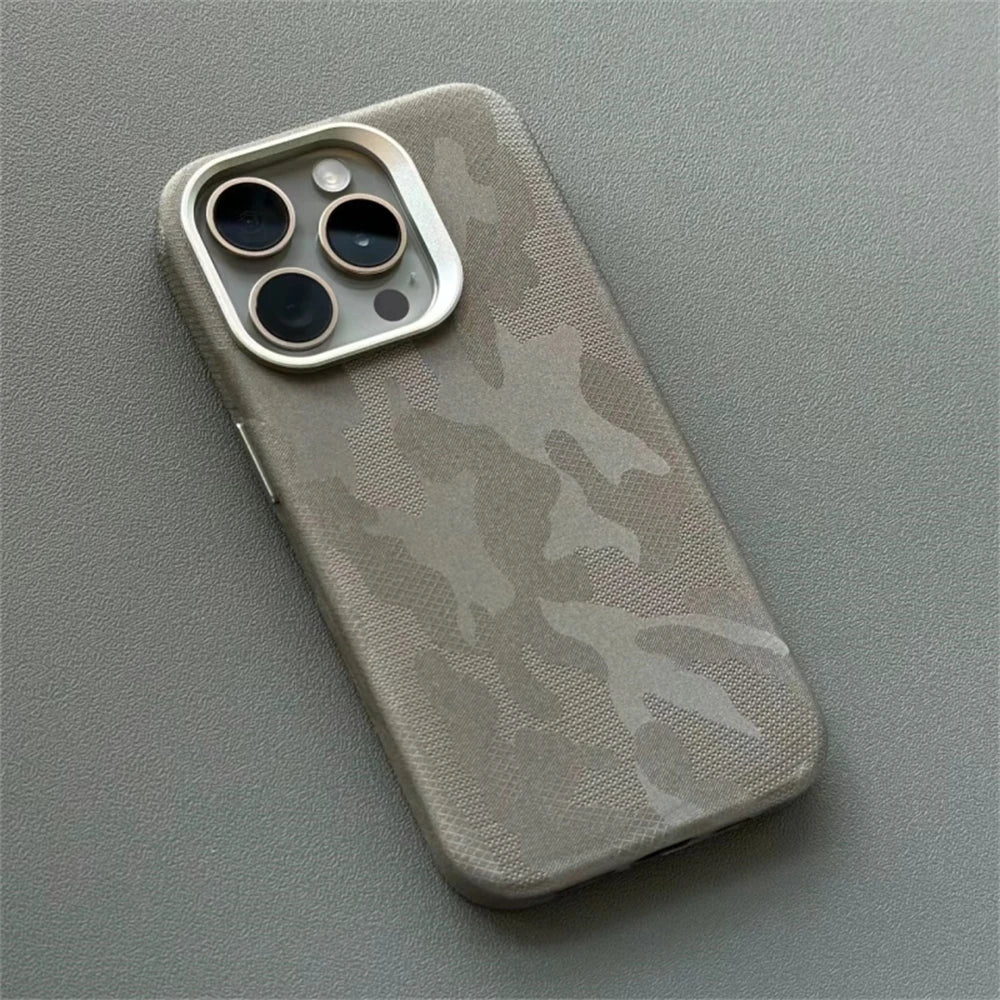 Stoßfeste Camouflage-Lederhülle für iPhone