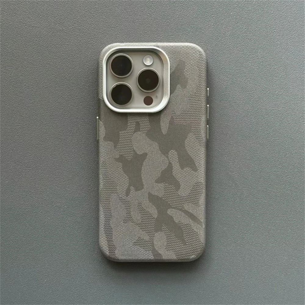Stoßfeste Camouflage-Lederhülle für iPhone