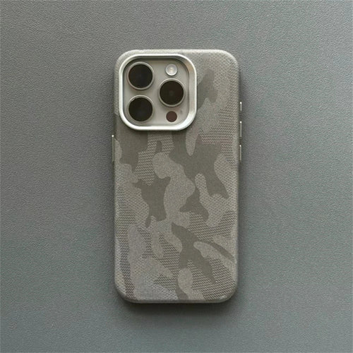 Stoßfeste Camouflage-Lederhülle für iPhone