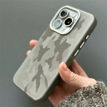 Stoßfeste Camouflage-Lederhülle für iPhone
